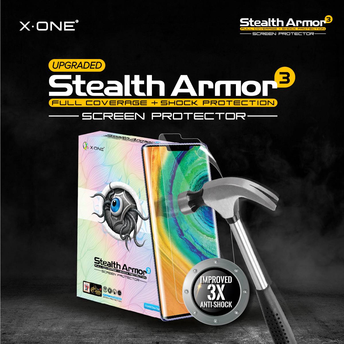 X.One Stealth Armor 3 ( Clear Series ) Customization Screen Protector