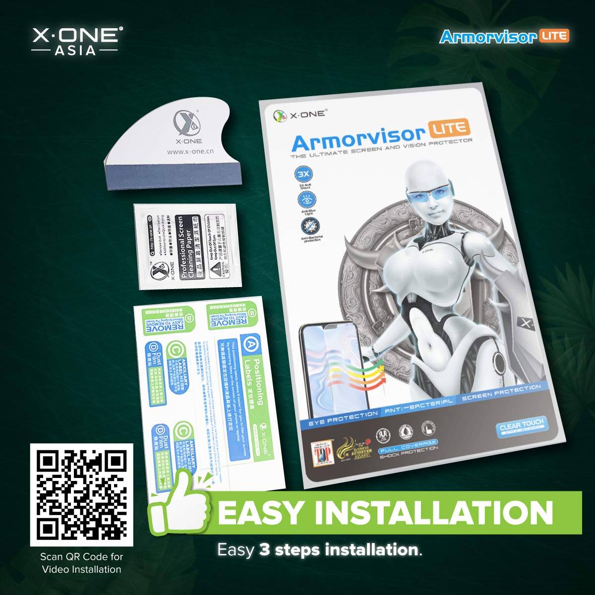 X.One Armorvisor Lite ( Clear HD ) For Android Over 8000+ Models