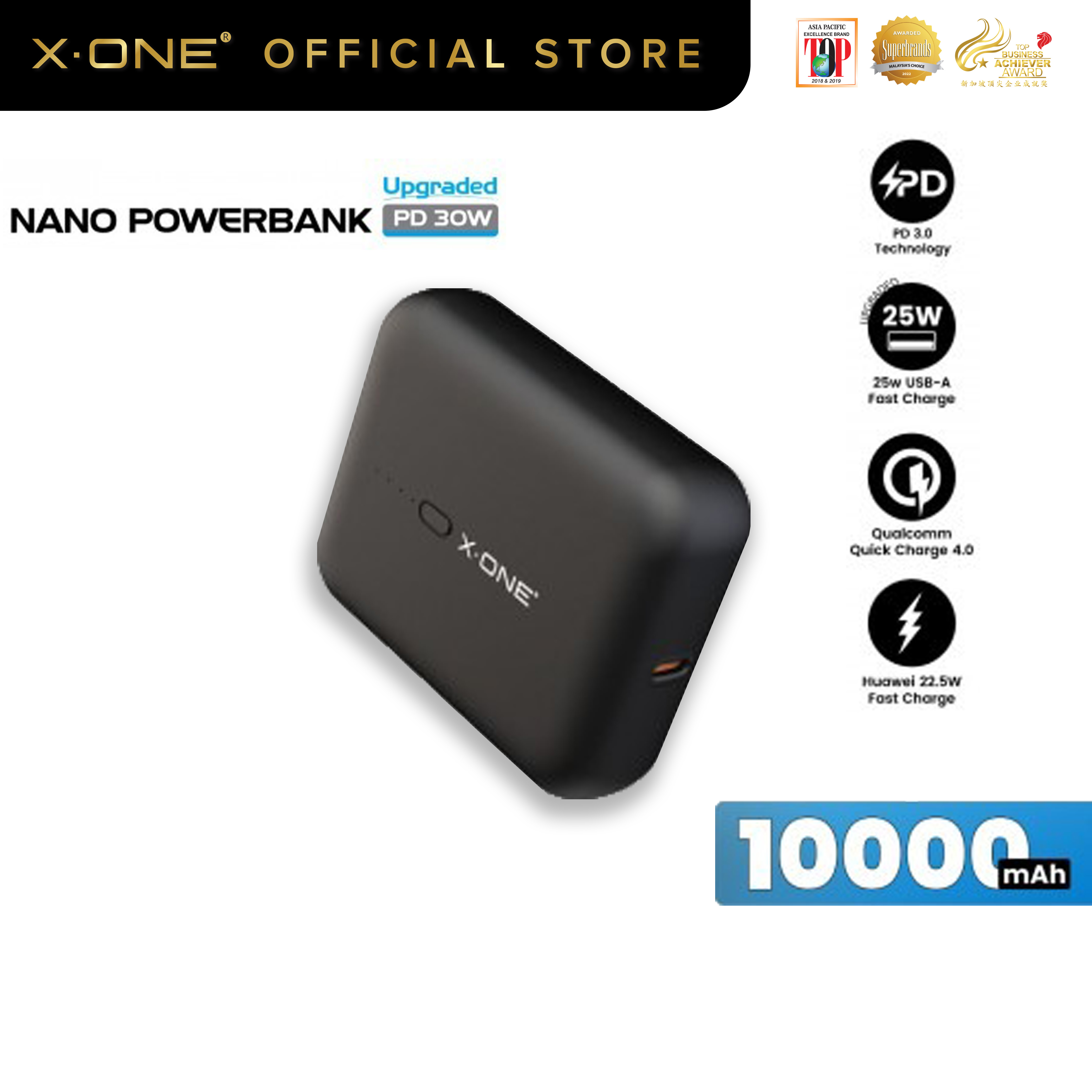 XOne 30W Nano Powerbank With PD3.0 USBC Port USBC Quick Charge 4